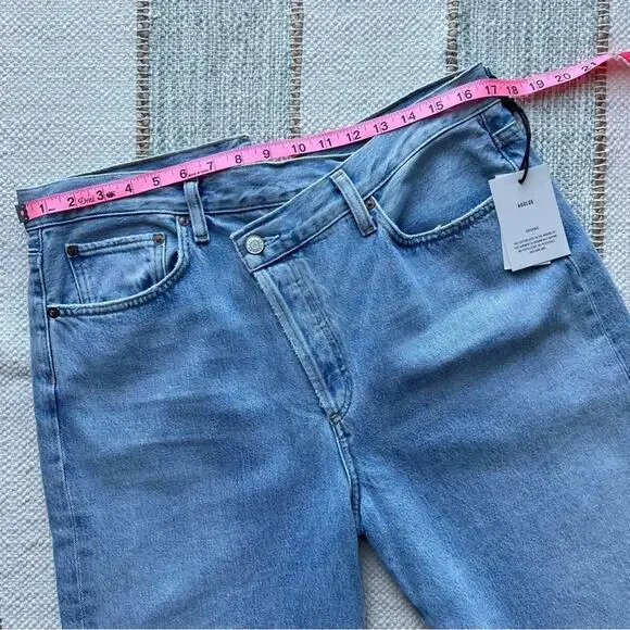 Agolde Criss Cross Dimension Blue Straight Leg High Rise Jeans Women’s Size 32 - Picture 5 of 10